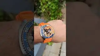 Batman Watch Mod! Turtle Case and Orange Rubber Strap. #batman #watchmod