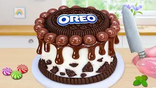 Amazing Rainbow OREO Cake Recipe💙ASMR Miniature Chocolate Drip Cake Magic