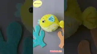 Puffer fish felt pdf pattern. Sea animal softy toy craft/ ornament/ baby mobile/ keychain
