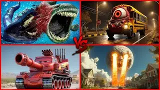 EL GRAN MAJA 🆚️SCHOOL BUS EATER 🆚️MCQUEEN TANK 🆚️ LUNAR MOON