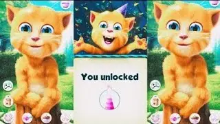 Talking ginger # unlock new puzzles # eating food 
