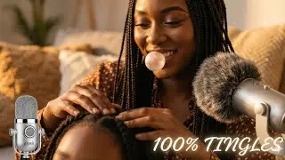 ASMR Head Massage & Gum Chewing Deep Scalp Relaxation No Talking