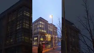 A Friday evening after work in Cambridge, UK. #cambridge #work #life #snow #light #office #road