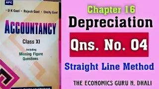 Depreciation by Straight Line Method l Qns No. 04 l D. K. Goyal  Book l Class 11th Account
