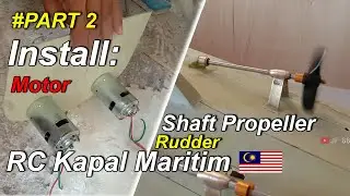 Memasang  Motor Shaft Daun Kemudi  RC Kapal Maritim Malaysia