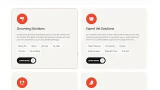 Pet care website services section design