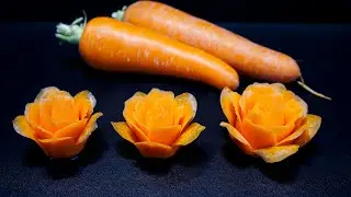 Carving Carrots into Beautiful Roses | Carrot Flowers Carving
