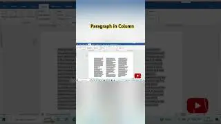 Converting Paragraph into Column  in Ms-Word2016|Converting Text into Column in Word|Ms-Word2016