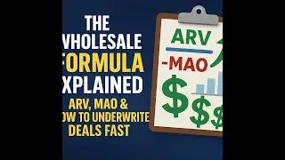 The Wholesale Formula EXPLAINED: ARV, MAO & How to Underwrite Deals FAST#ARV