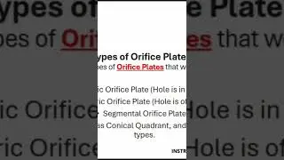 Types of the orifice plates