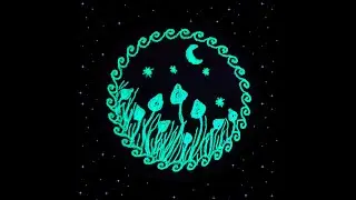 Sunset Magic Mushroom Round Embroidered T shirt &ndash; Cosmic Corner