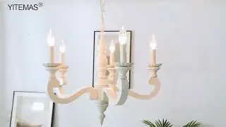 Wooden White Chandelier ♡ YIASSU.COM
