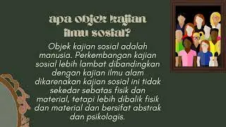 : objek kajian ilmu sosial  humaniora (Trias Larasati & sanny)