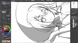 Cute girl with a hat and wet clothes. real time drawing,  Casual drawing art stream 1