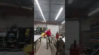 Bending  sheet metal fascia at the shop #sheetmetal #fabrication #fascia #roofing #construction #fyp
