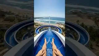 POV: Sky-High Water Slide Into the Ocean | Pure Summer Thrill