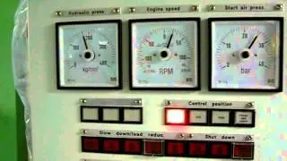 Container ship engine emergency astern (sea trails)