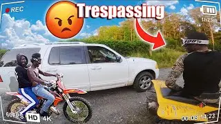 WE GOT CAUGHT RIDING DIRT BIKES ON PRIVATE PROPERTY ! | Leek GT