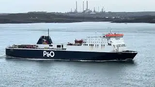 Rusty, old replacement ferry NORBAY, outward bound from Milford Haven.