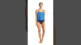 Ceeb Memphis Blues Ruffle Tankini Top | SwimOutlet.com