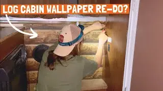 Pop up camper log cabin wallpaper re-do