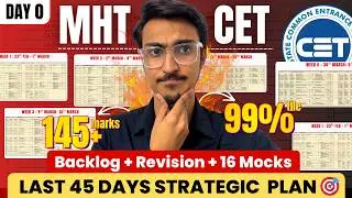 MHT CET 2026 | 45 Days Strategy Plan | Day and Week wise 🎯💯 Backlog Revision Mock Test | JEE Mains 