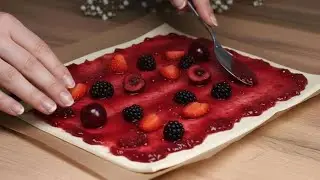Alle Gäste waren begeistert! Nur Blätterteig und Beeren!