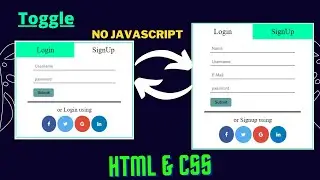 Login and signup forms with a toggle option only using HTML and CSS || No Javascript || CSS if-else!