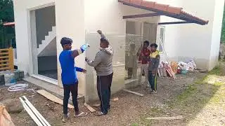 UPVC Fixed Window Silver Glass | Large Glass Fitting Work | Kodaikanal UPVC Window Installation Work