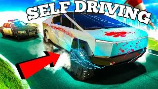 Tesla самостоятельно убегает от полиции в GTA 5 Rp