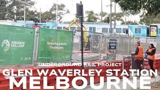 ⁴ᴷ NEW Glen Waverley Underground Railway Station | Walk 1.6Km worksite radius | SRL East, Melbourne