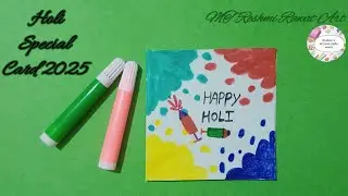 Holi special card making for homemade Beautiful Card holi craft idea 😍By Reshmi