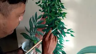 Cara Mudah Menggambar atau Melukis Daun Yang Merambat. Praktis, Cepat  dan Mudah di lakukan.