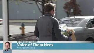 Food distribution center drive through set up to safely serve the Wenatchee Valley