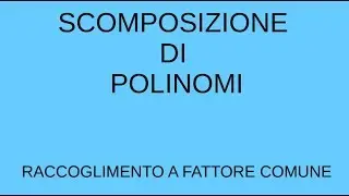 Scomposizione di polinomi: raccoglimento a fattore comune