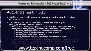 SQL Training - Structured Query Language Tutorial - Auto-Increment in SQL Lesson
