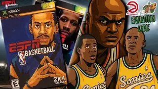 ESPN NBA Basketball Gameplay - Atlanta Hawks vs Seattle Supersonics | Xbox | Daniels 20 pts 9-9 fg