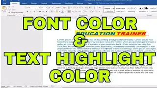 Font Color & Text Color in Ms word