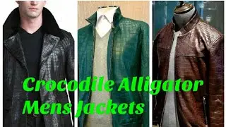 Genuine Crocodile Alligator Skin Leather Mens Jackets