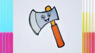 Cute Axe Drawing for Kids | Easy Tool Drawing Step by Step