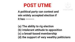 Post UTME Past Questions and Answers Government. Government Post UTME Tutorials.