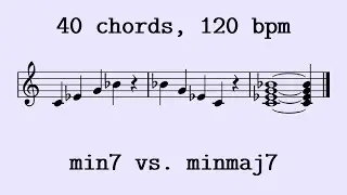 Min7 vs. Minmaj7 Chord, 120 bpm [#03] (Ear Training)