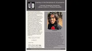Dr  Kavin Ming Culturally Sustaining Disciplinary Literacy CSDL in Physical Education 20260130 0017