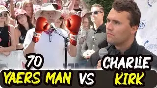 Charlie Kirk Challenged To A Fist Fight by 70 years old man