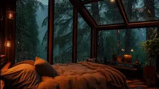 Rain Sounds And Thunderstorm Sounds For Sleeping |Fantasy Ambience, Living Room with Sleeping