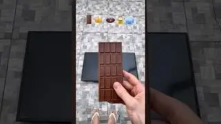 Taquei chocolate na TV&hellip; e olha o que aconteceu! #experimento  #chocolate #tv #quebrou  #bola