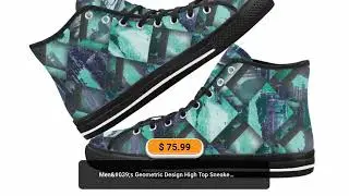 Men's Geometric Design High Top Sneakers Vancouver High Top Athletic Shoes