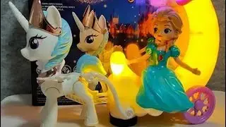 unboxing & review Frozen Princess Moon Carriage Toy -Light & Music-