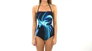 Jantzen Tropical Bliss Party Girl Bandeau One Piece | SwimOutlet.com