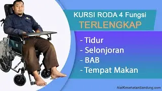 Review Kursi Roda Orang Tua 4in1 Multifungsi Tidur Selonjoran BAB Tempat Makan